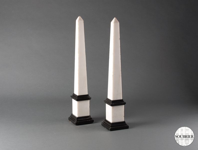 Pair of marble obelisks