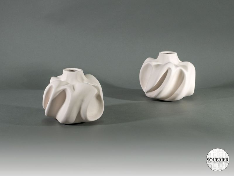 2 vases moderne blanc