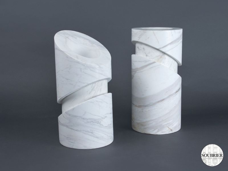 white marble vase