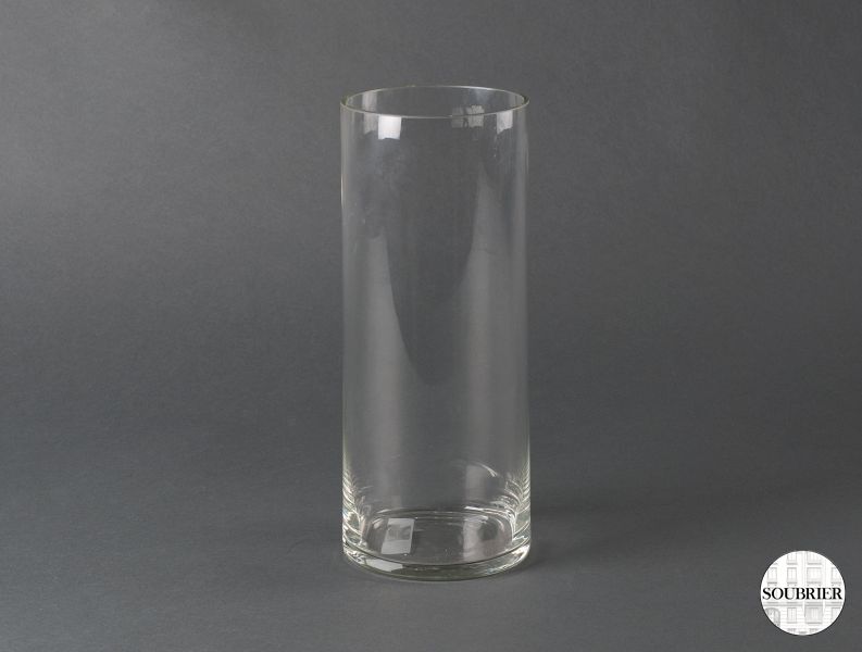 Vase cylindrique en verre haut
