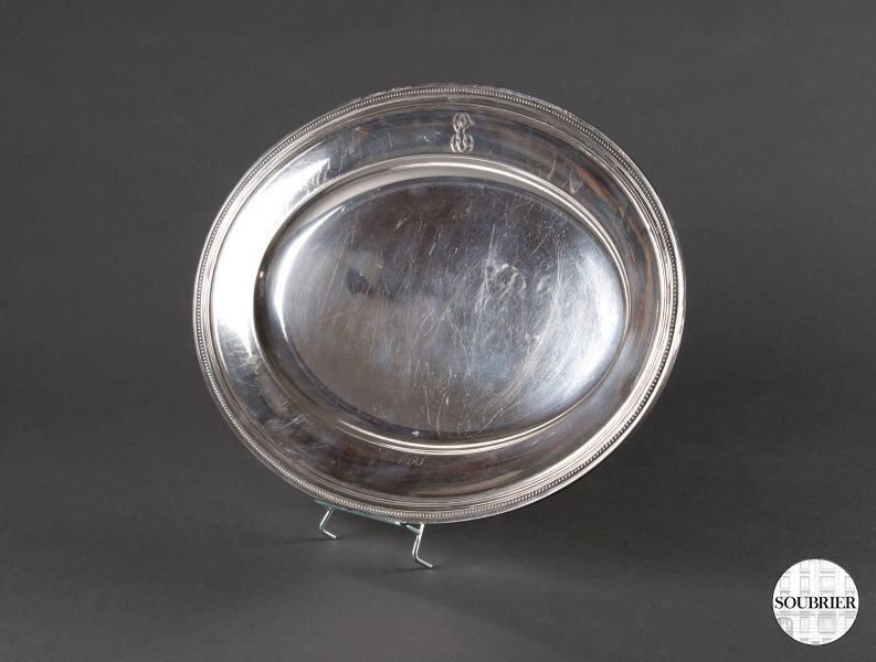 Silver-plated oval dish