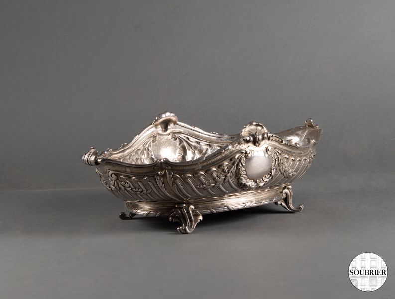 Antique gadroon silver dish