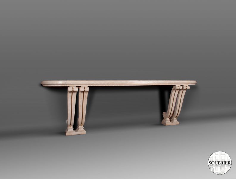 Long oak console