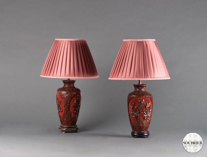 Pair of Chinese lamps