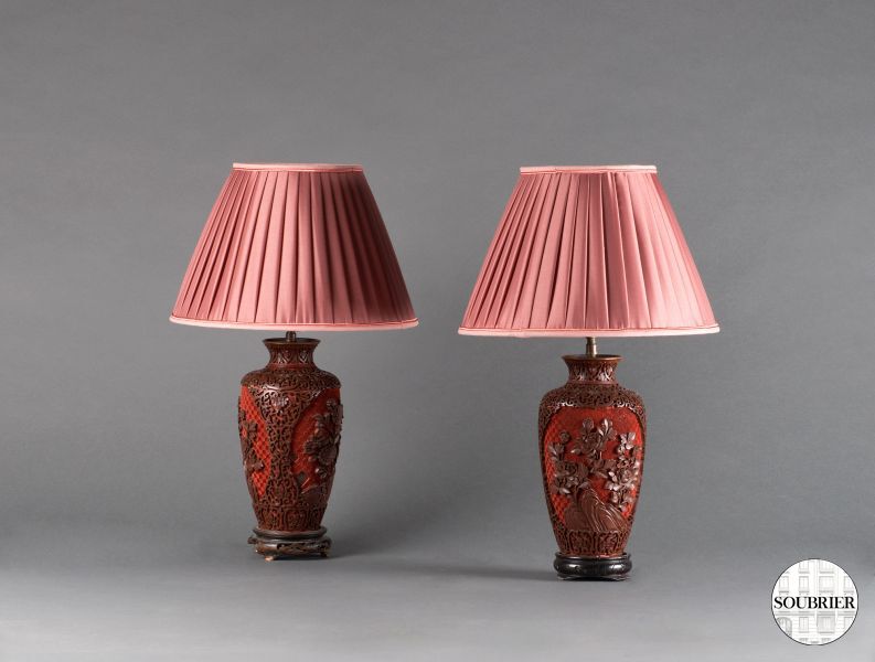 Paire de lampes chinoises