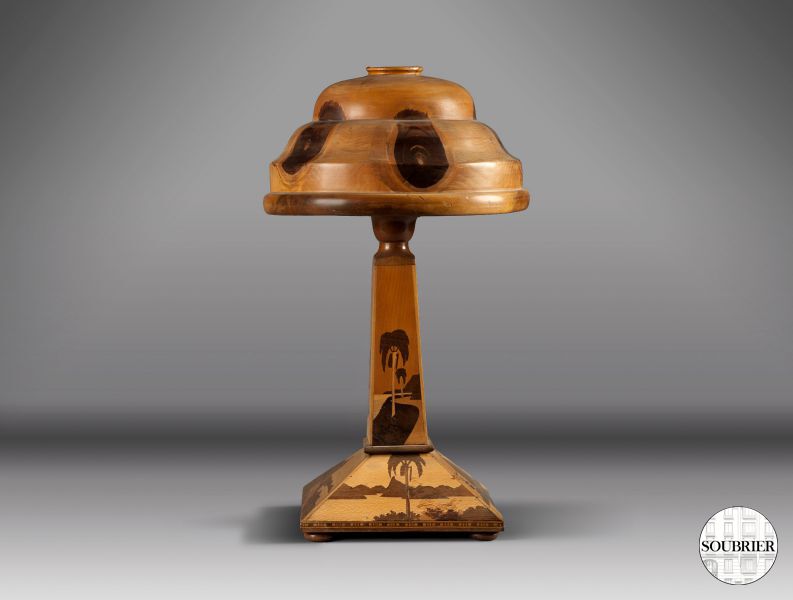 Lampe en bois marqueté 1925