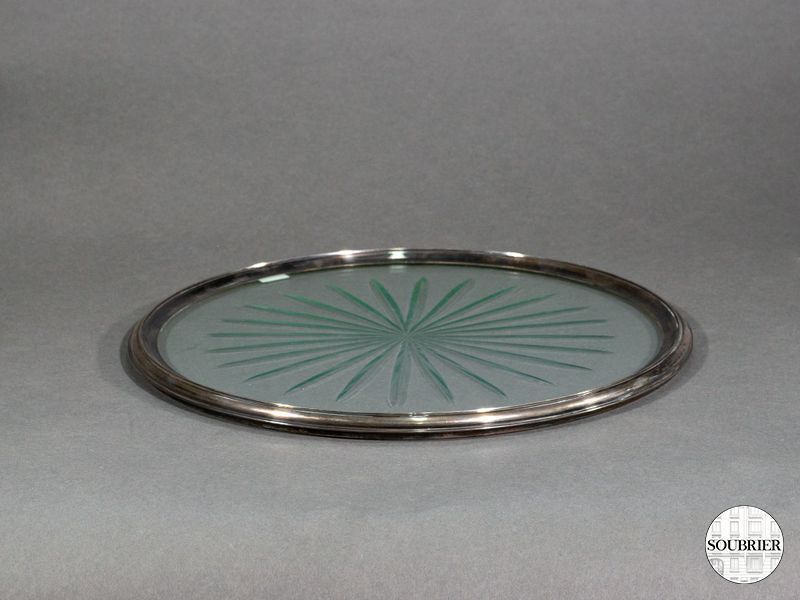 coupe en verre et métal argenté