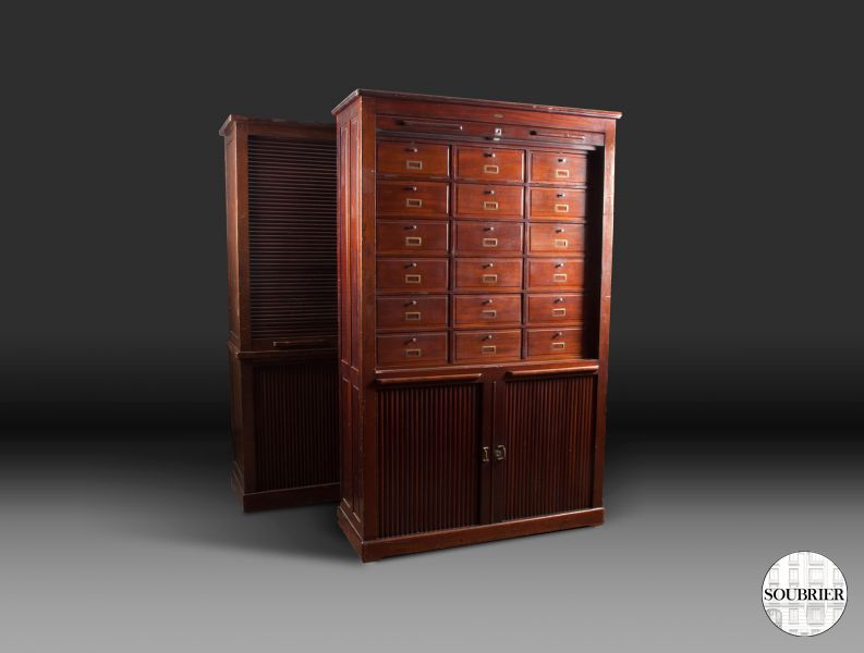 pair of mahogany filling cabinet