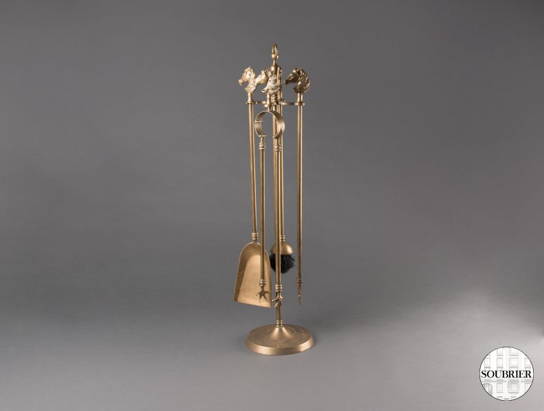 Brass fireplace tools