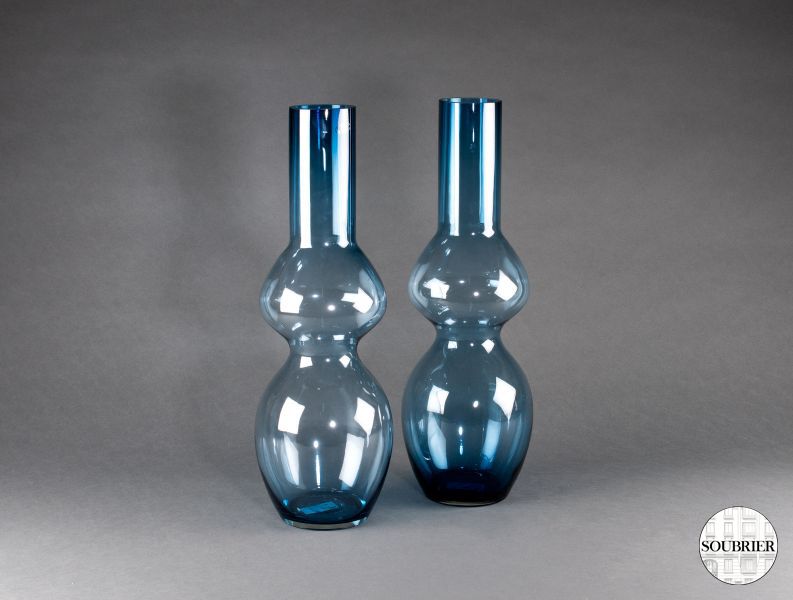 Pair of blue bottles