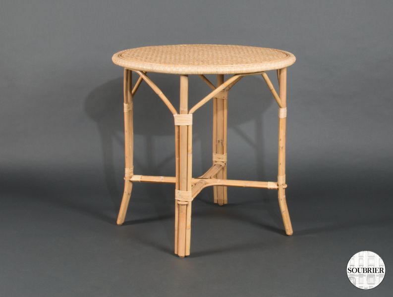 Rattan pedestal table