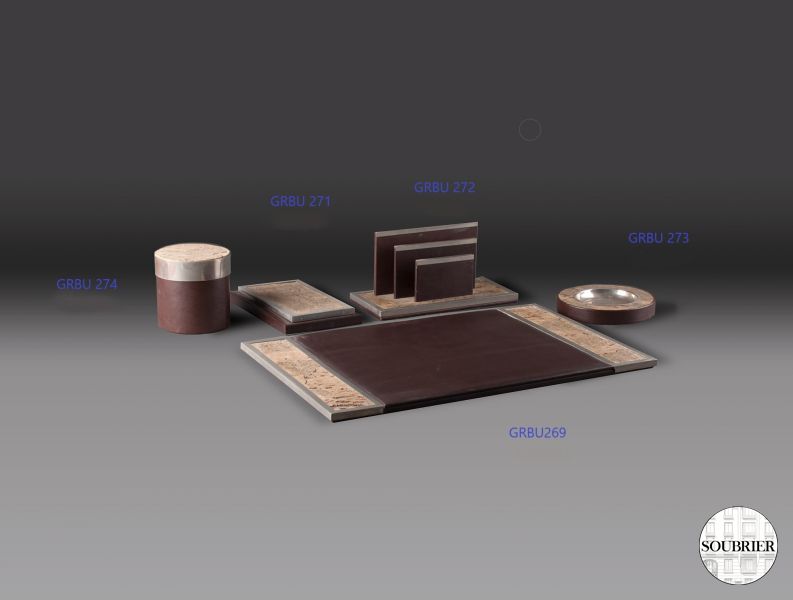 Brown calfskin desk blotter