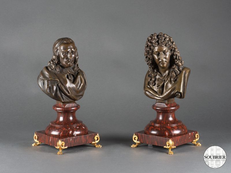 Deux bronzes Corneille et racine