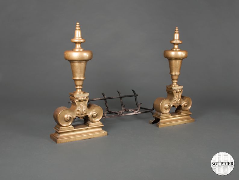 Two great Dutch andirons