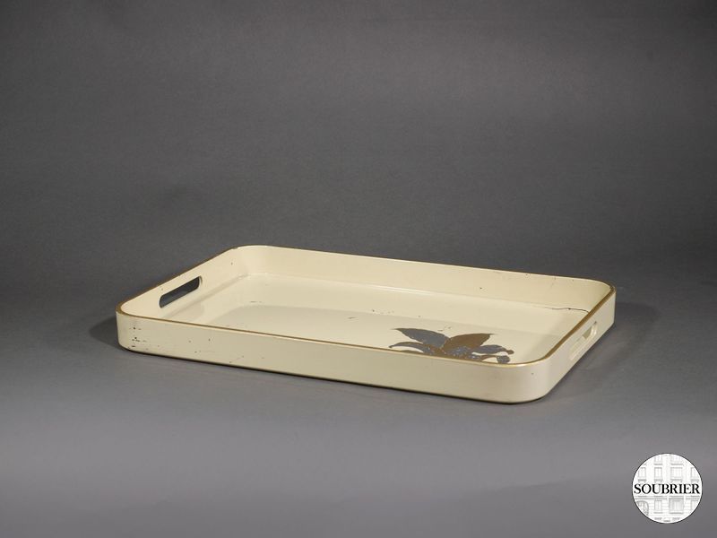 plateau beige fleur
