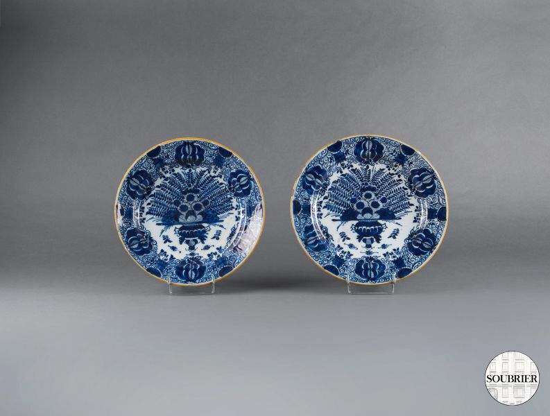 Paire plats faience de Delft