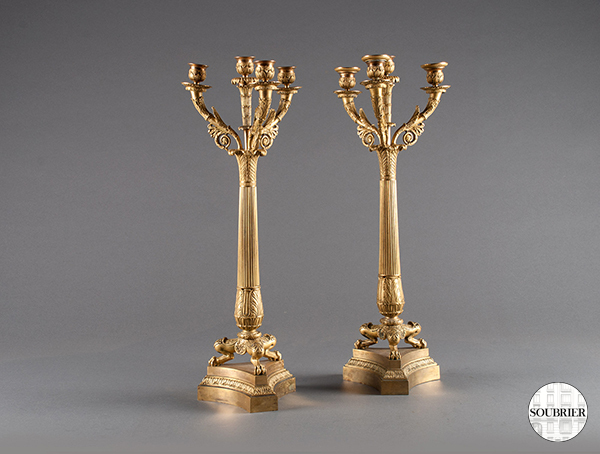 Gilt bronze candlesticks