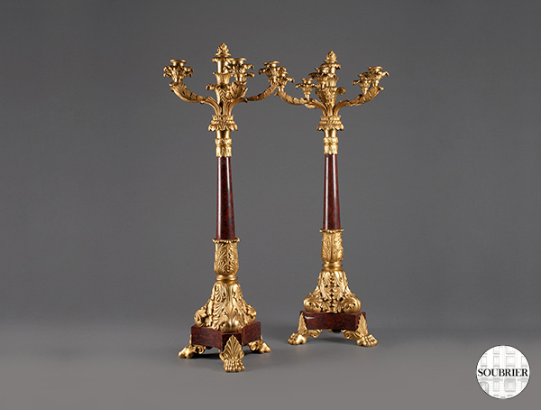 Gilt bronze candelabra