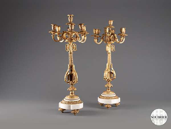 Louis XVI gilt candelabra