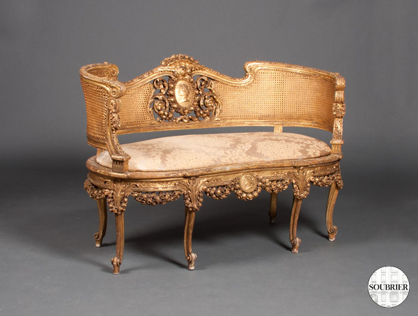 Giltwood rococo sofa