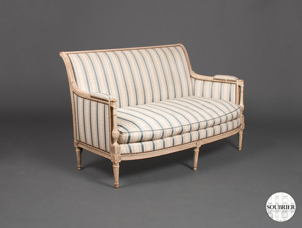 white lacquered Louis XVI sofa