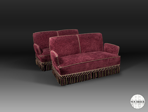 Burgundy sofas