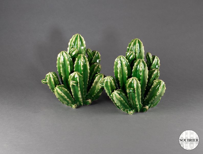 Pair of ceramic cactus