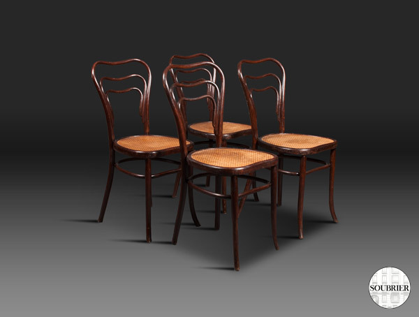 4 Thonet chairs triple folder