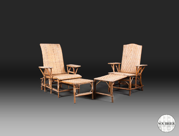 Rattan lounge chairs