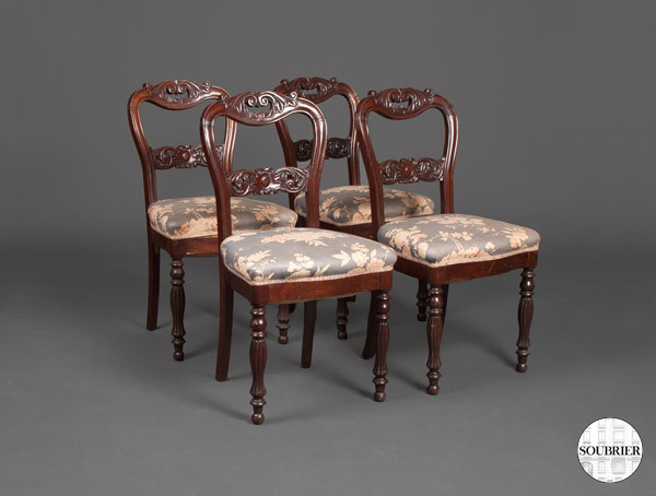 4 Wooden chairs Louis Philippe