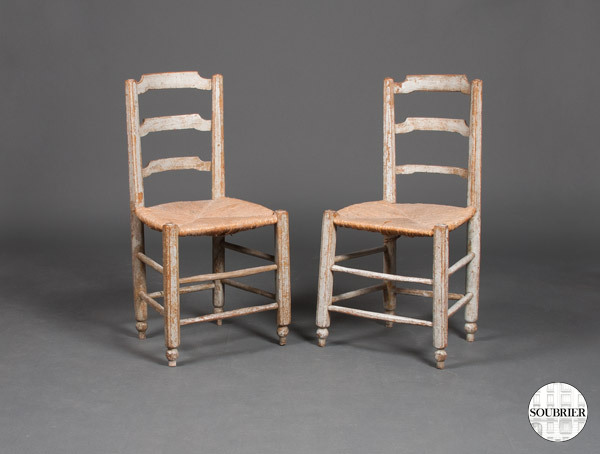 Rustic gray lacquered chairs