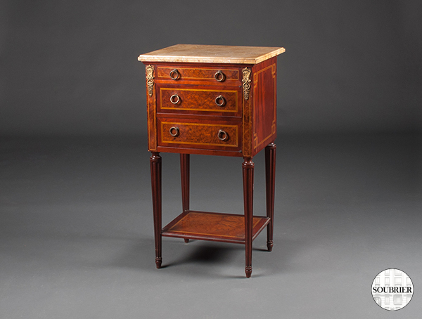 Louis XVI marquetry bedside table