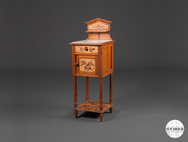 floral marquetry bedside table