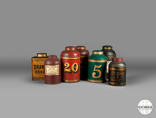 Set of tole tea canisters