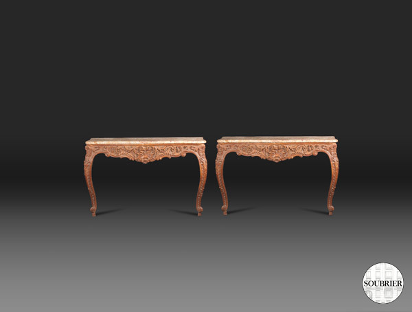 Pair of Regency console tables