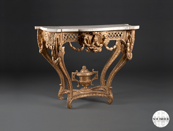 Carved wooden console