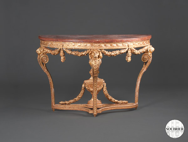 Console demi-lune Louis XVI