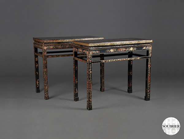 Chinese black lacquer Consoles