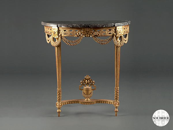 Console demi lune Louis XVI