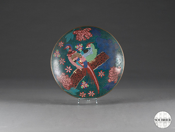 Cloisonne enamel dishes .