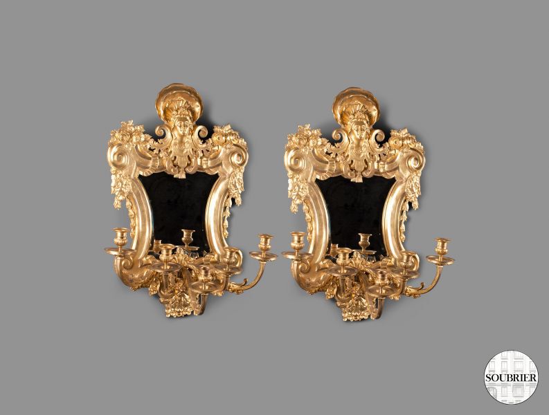 Louis XIV bronze sconces