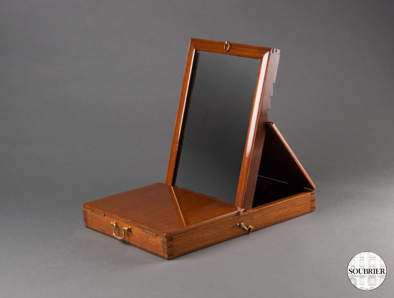 Mahogany travel mirror