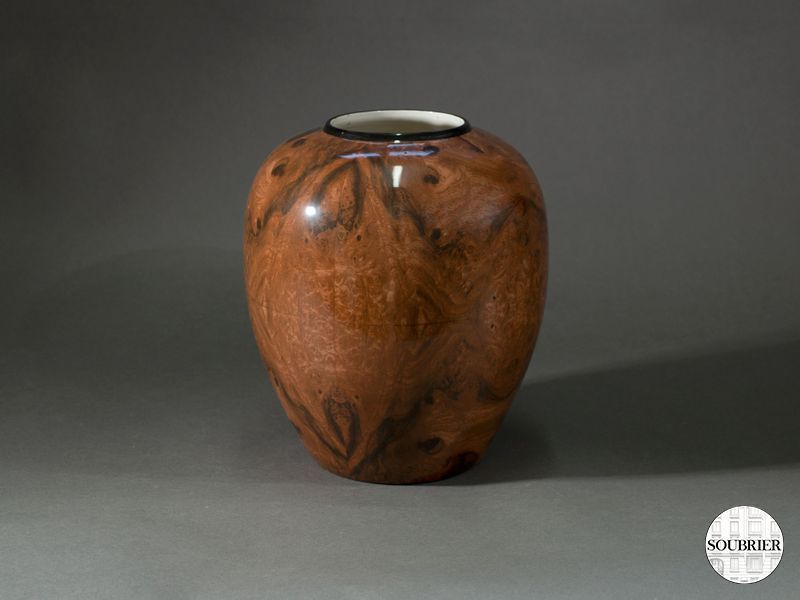Vase céramique brun