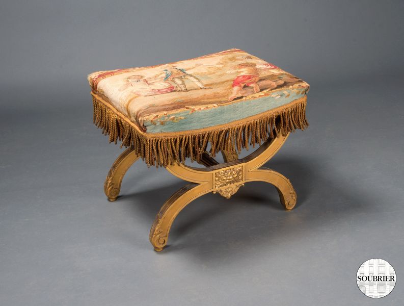 Tabouret Louis XVI en tapisserie