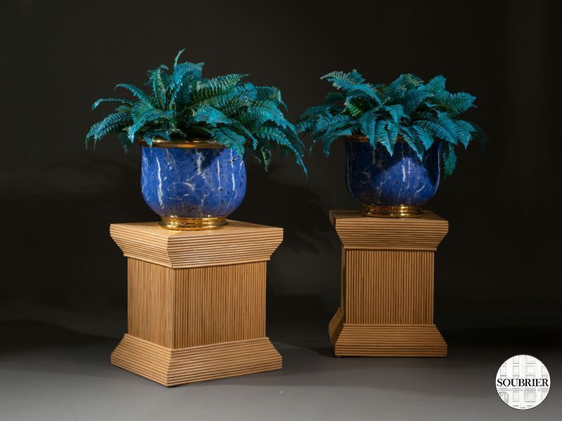 2 socle bas en rotin