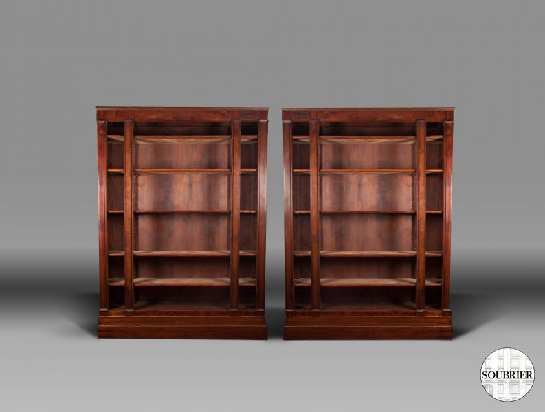 Pair of mahogany bookcases