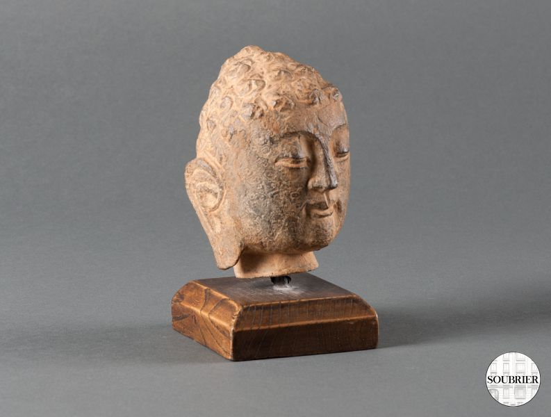 Buddha head in clay