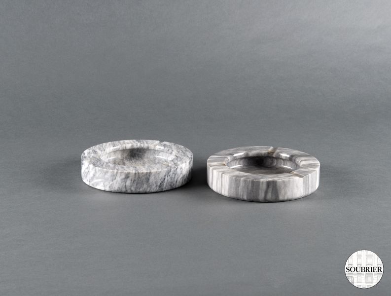 Pair of marble ashtrays