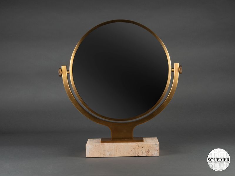 Miroir à poser socle travertin