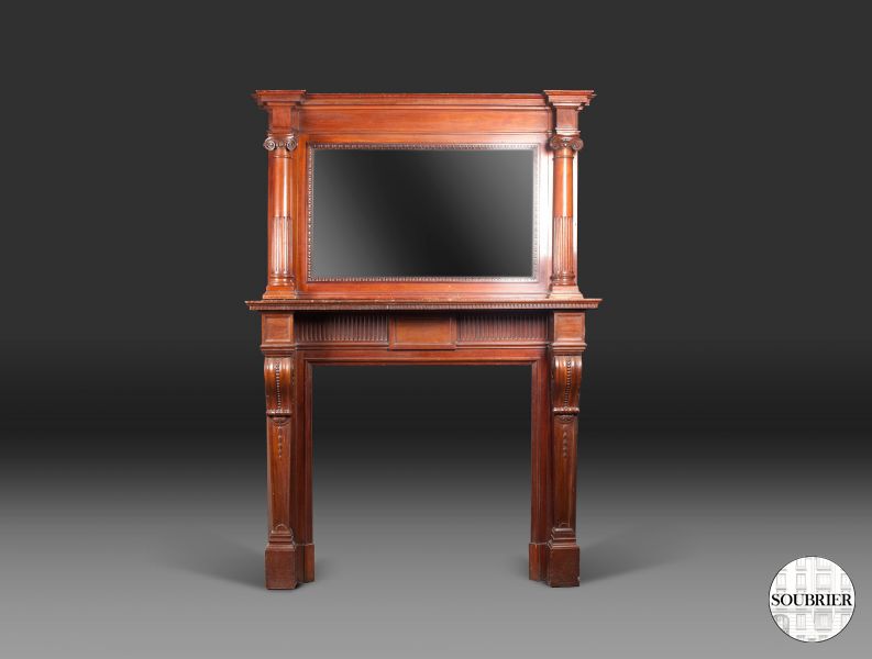 English mahogany fireplace